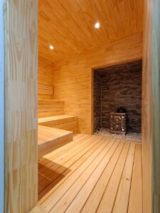 sauna en paneles de madera 